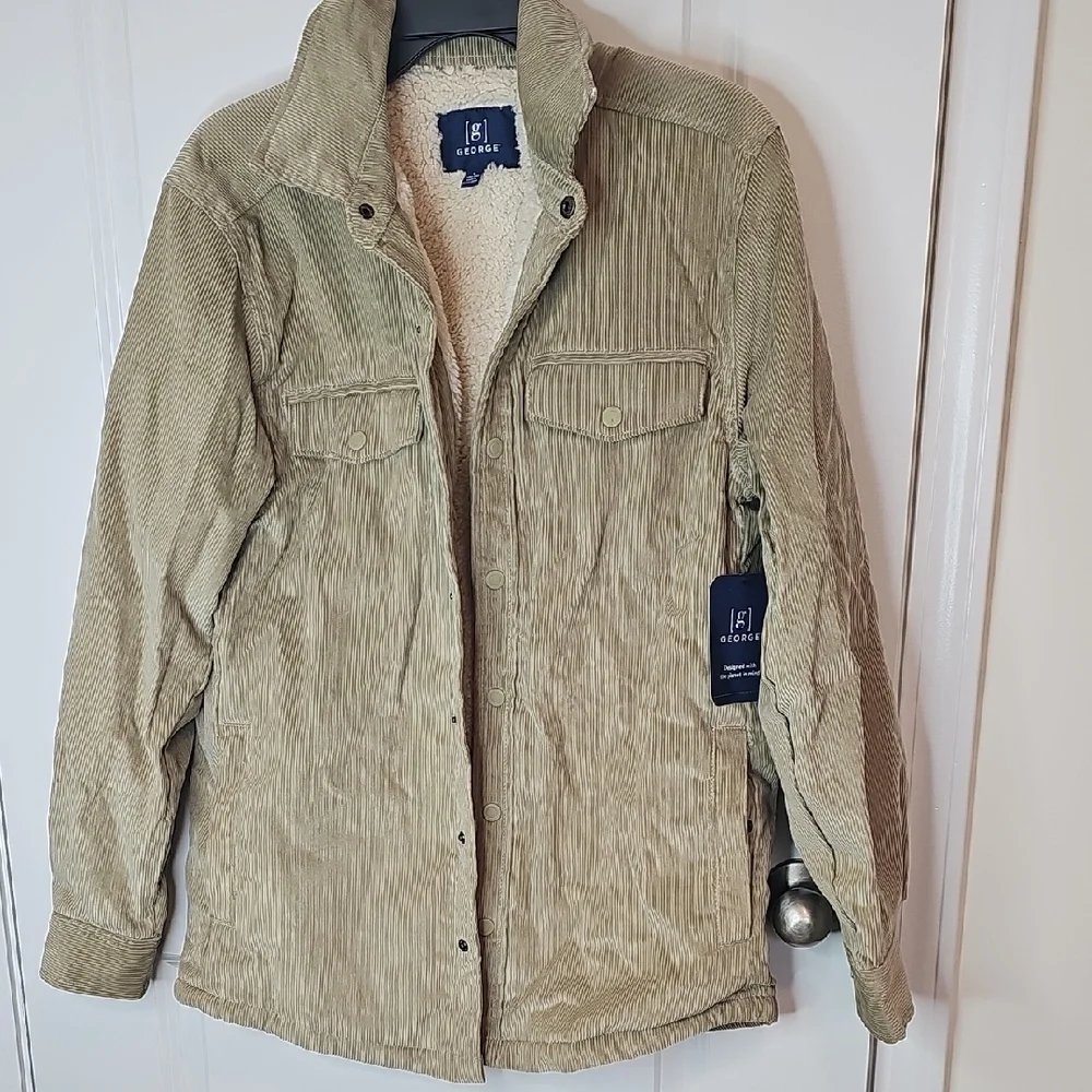 George‎ Men's Tan Corduroy Shirt Jacket
